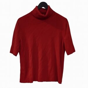 Anne Klein Red Short Sleeved Turtleneck Sz XL